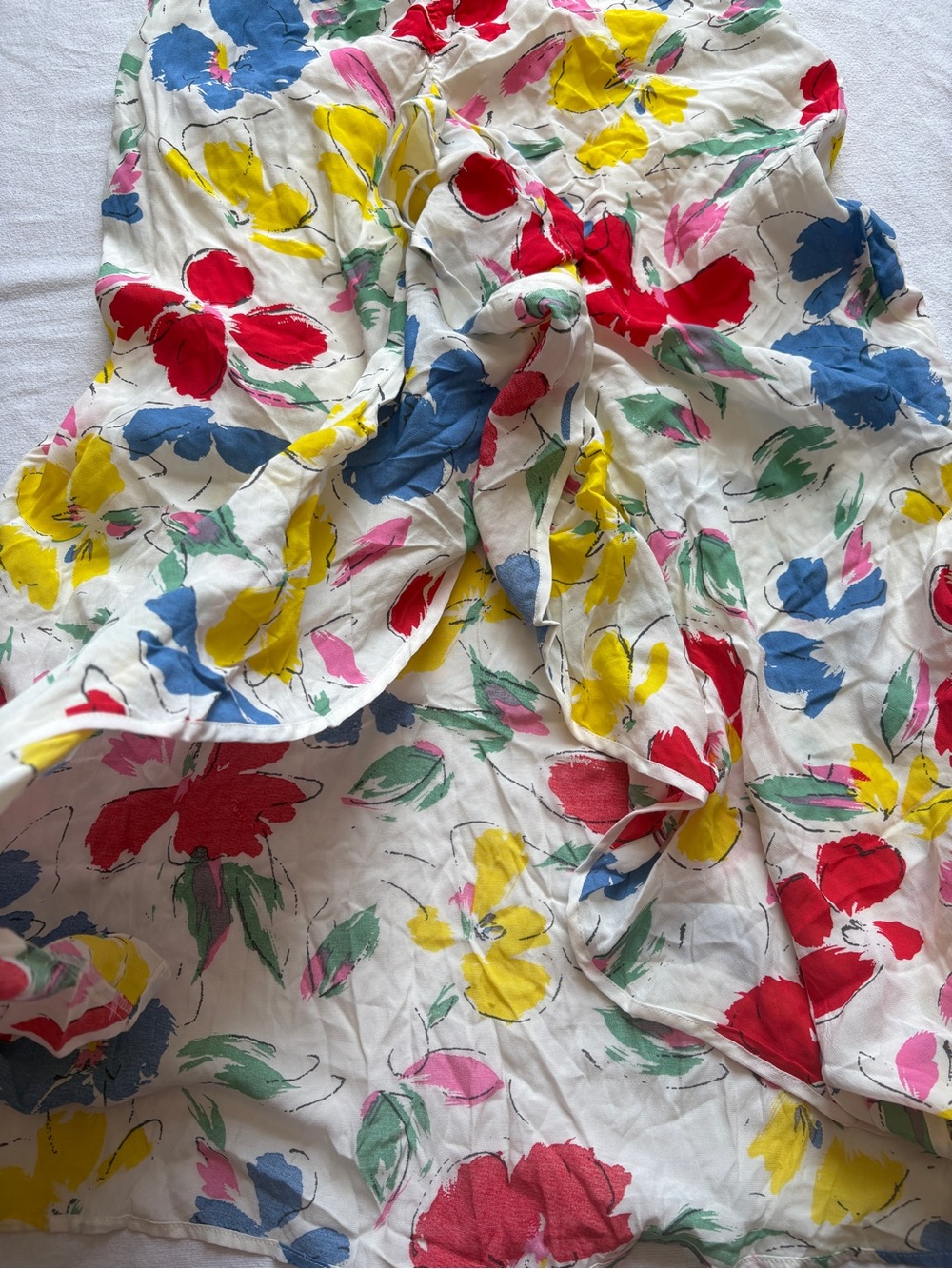 RIXO Target Floral Mock Neck Cascade Ruffle Short Sleeve Midi Dress SZ 6 - Picture 4 of 16
